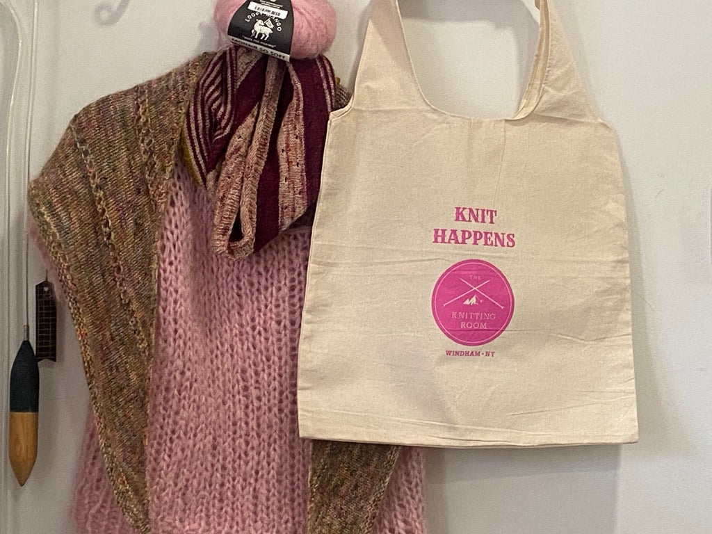 The Knitting Room - KNIT HAPPENS canvas tote