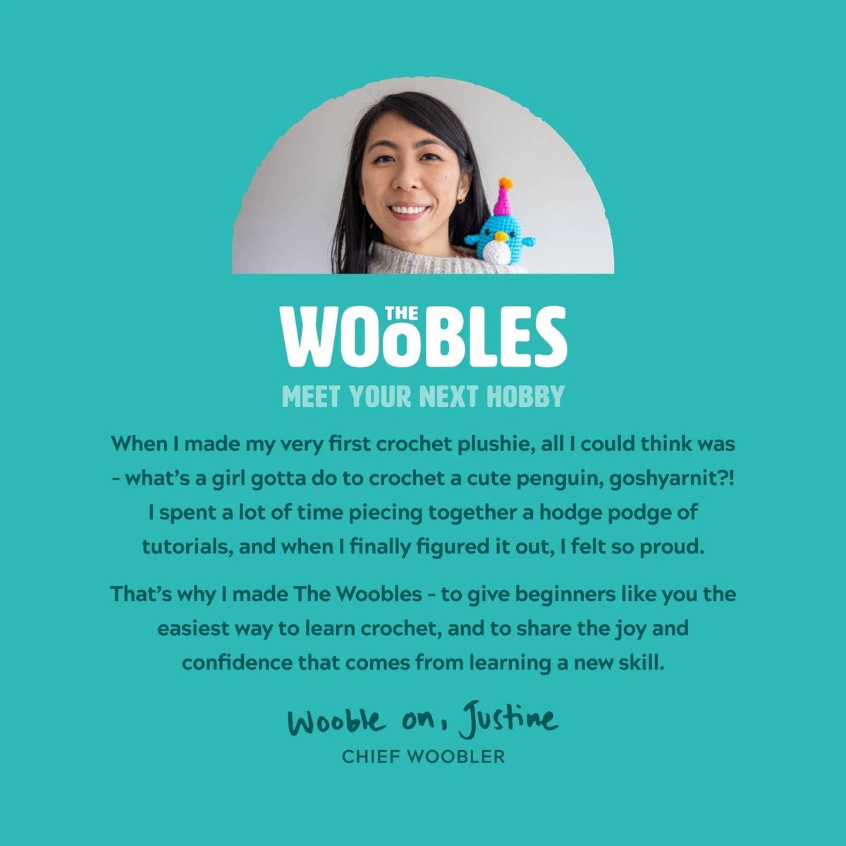 The Woobles - Rainbow Billy The Unicorn Beginner Crochet Kit