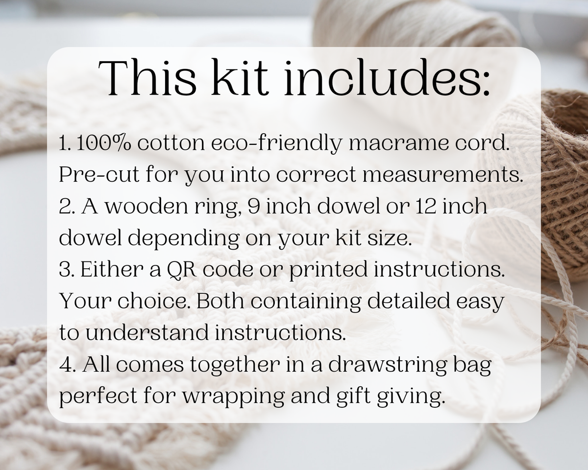 Cord + Quartz - Macrame DIY leaf kit: Orange
