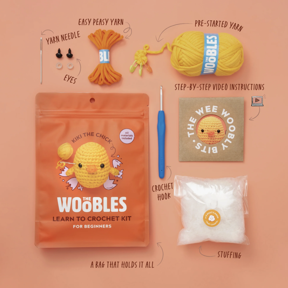 The Woobles - Kiki The Chick Crochet Amigurumi Kit for Beginners