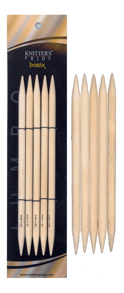 Knitter's Pride - Basix Birch 8" DPN Needles - US Size 17-19
