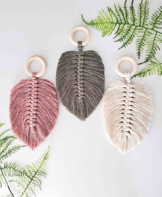 Cord + Quartz - Macrame DIY leaf kit: Pink